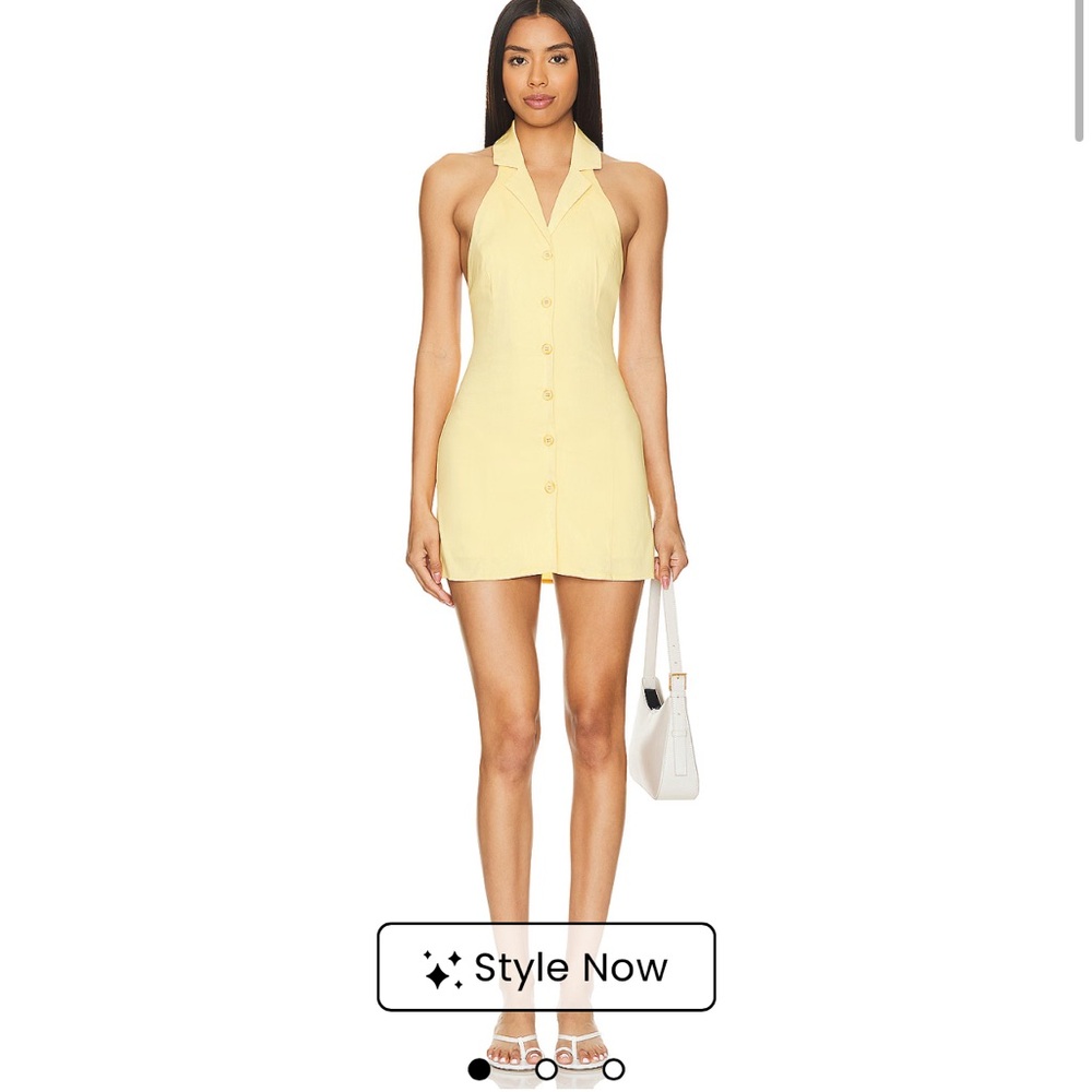REVOLVE Yellow Halter Neck Mini Sundress